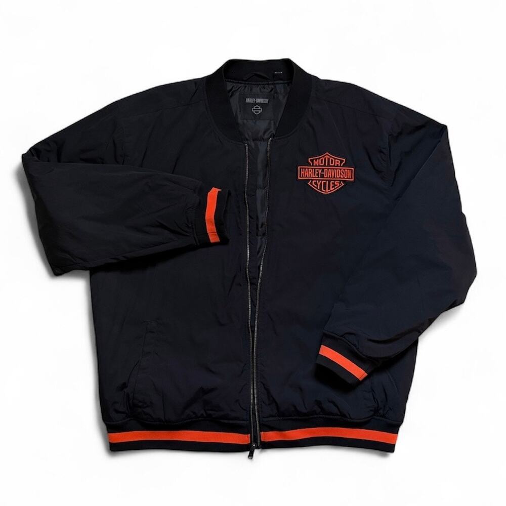 Harley-Davidson Performance Screamin Eagle Mens 2XL Black Nylon Bomber Jacket